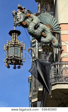 Chinese dragon detail in Barcelona, Spain