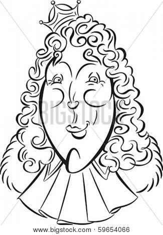 Sketch of the Funny King. Vector illustration.