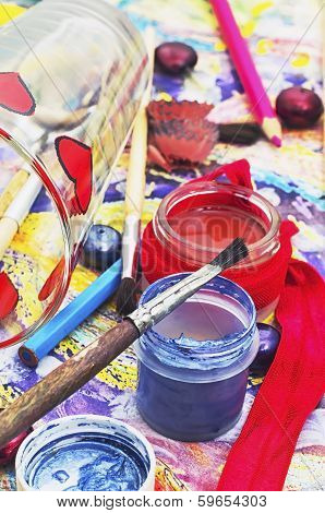set of brushes for painting
