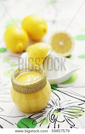 homemade lemon curd with fresh lemons - sweet food
