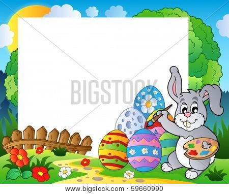Frame with Easter bunny theme 6 - eps10 vector illustration.