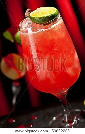 Zombie Cocktail - Dark and Light Rums, 151-proof Rum and Various Syrup, Grenadine, Grapefruit Juice, Lime Juice, Absinth and Cane Sugar