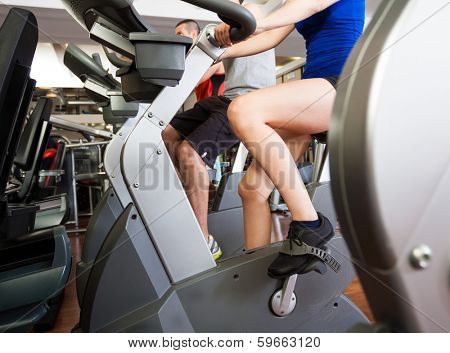 Group of people training in a gym