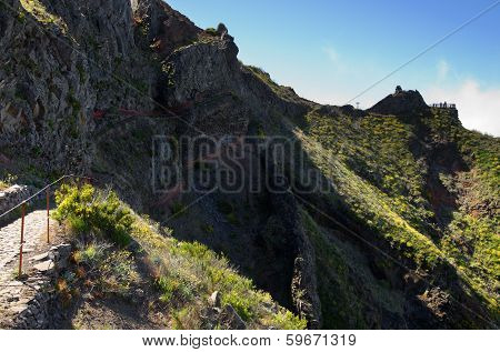 Pico Do Areeiro Trek Through Wall And Viewpoint, Madeira