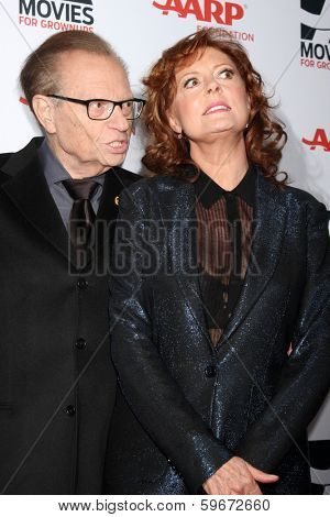 LOS ANGELES - FEB 10:  Larry King, Susan Sarandon at the AARP 