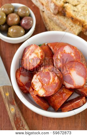 Chourico With Olives And Bread