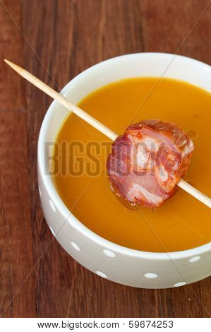 Soup In Bowl With Chourico