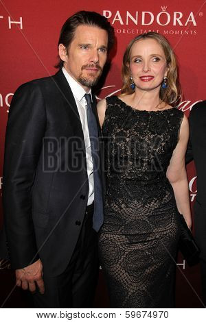 LOS ANGELES - FEB 10:  Ethan Hawke, Julie Delpy at the The Hollywood Reporter's Annual Nominees Night Party at Spago on February 10, 2014 in Beverly Hills, CA