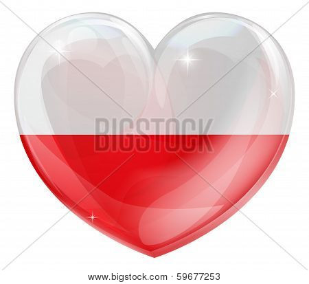 Poland Flag Love Heart