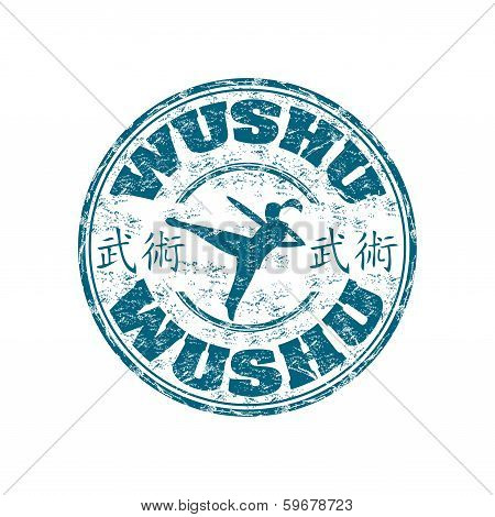 Wushu grunge rubber stamp
