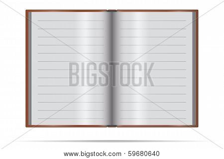 notebook on a white background