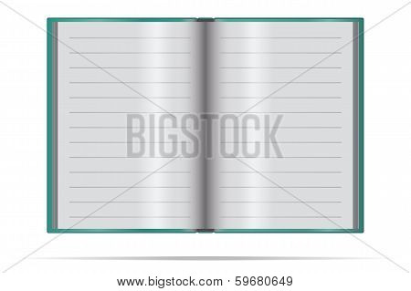 notebook on a white background