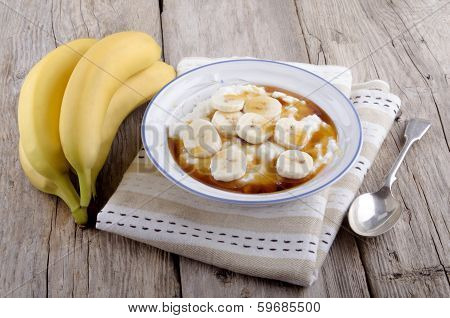 Rice Pudding With Banana Slices