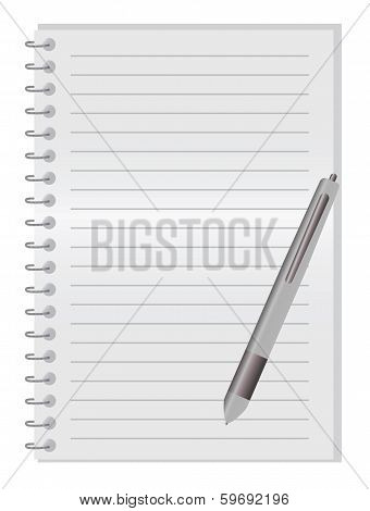 Empty notebook on a desk