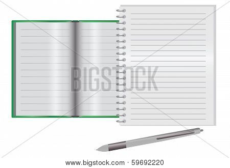 Empty notebook on a desk