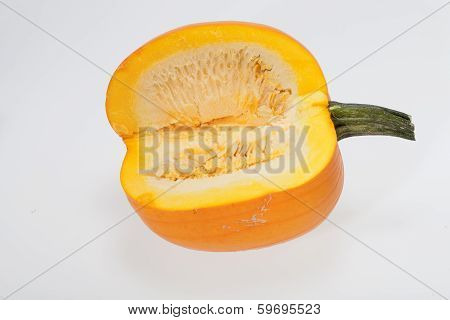 Fresh orange pumpkin isolated on white background