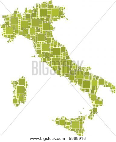 Italia in un mosaico verde