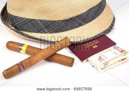 cuban cigar and hat