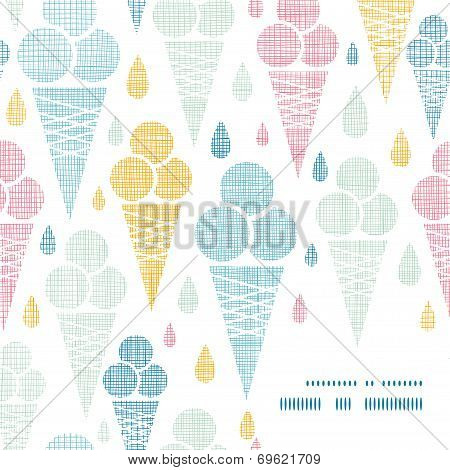 Ice cream cones textile colorful frame corner pattern background