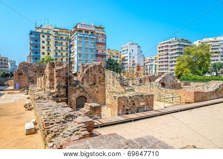 Navarinou Square With The Remains Of The Palace Of Galerius