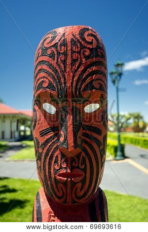 Maori wood carving, Rotorua, New Zealand - November 11