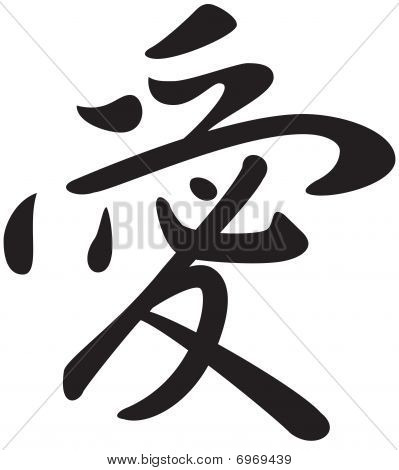 Symbol kanji słowo miłość