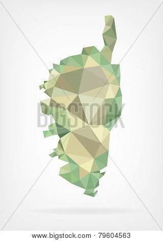 Low Poly map of french region Corse
