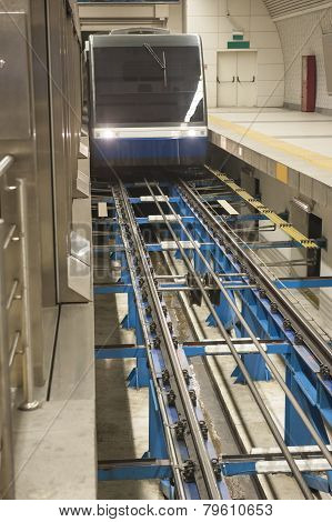 Tracks At An Underground Metro Station