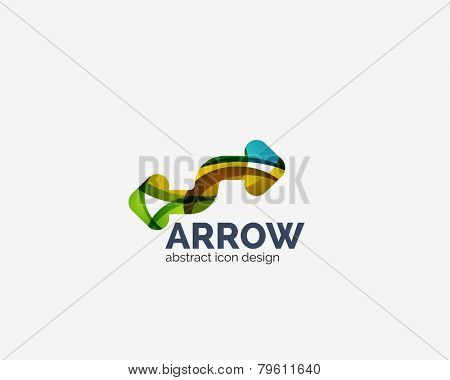 Clean moden wave design arrow company logo, business icon made of overlapping elements