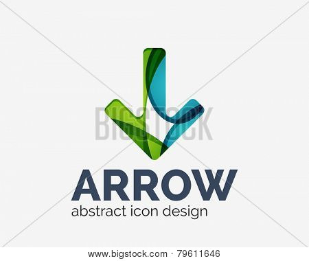 Clean moden wave design arrow company logo, business icon made of overlapping elements
