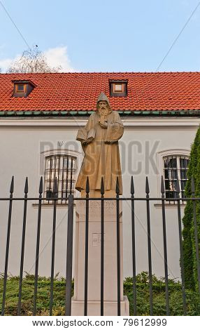 St. Benedict Statue In St. Kazimierz Church. Warsaw, Poland