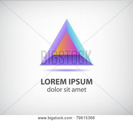 vector abstract 3d colorful modern triangle logo