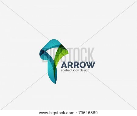 Clean moden wave design arrow company logo, business icon made of overlapping elements