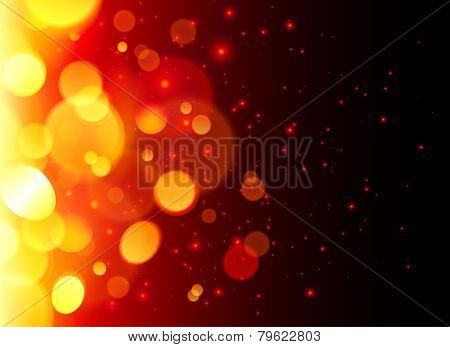 Bright bokeh effect fire abstract background