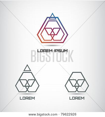 vector abstract geometric polygon logo