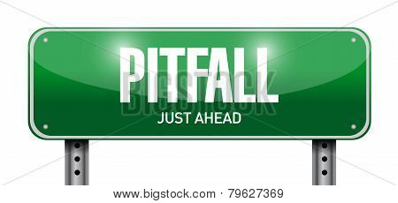Pitfall Road Sign Illustration Design