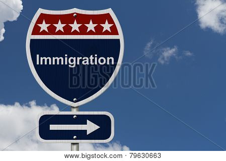 Immigration This Way Sign