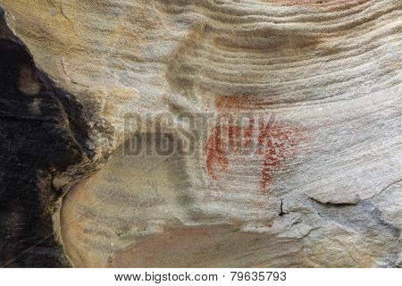 Prehistoric Aboriginal Hand Print Using Red Ochre Australia