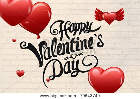 Composite image of valentines message with hearts