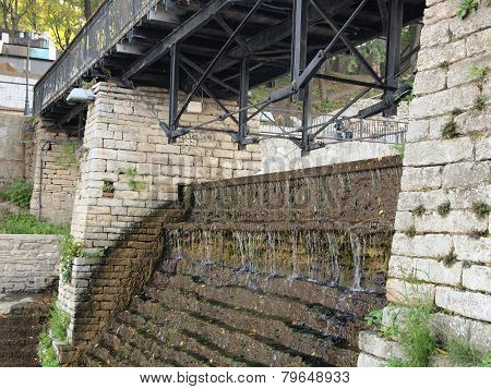 Old Waterfall With Stairs