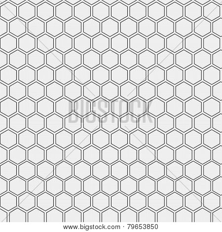 Abstract minimalistic black and white pattern hexagon