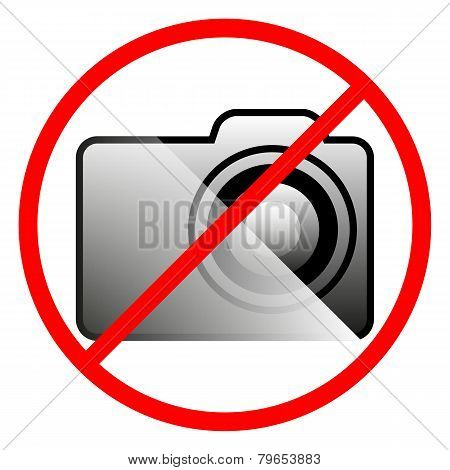 Icon Ban On The Use Of The Camera, Vector Illustration.