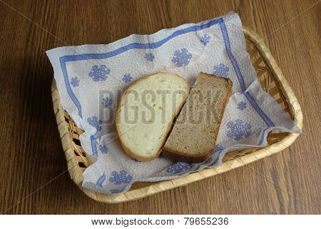 Bread in wicker basket