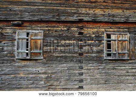 Window of a wooden house