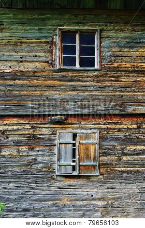Window of a wooden house