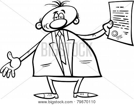 Man With Diploma Coloring Page