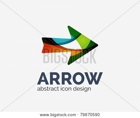 Clean moden wave design arrow company logo, business icon made of overlapping elements