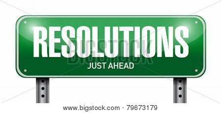 Resolutions Road Sign Illustration Design