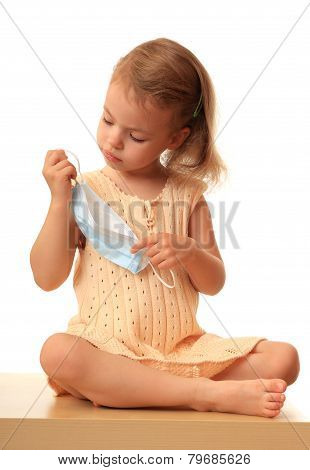 Girl with medical mask.