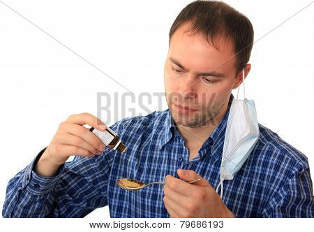 A man accepts medicine.